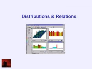 Distributions Relations Probability Distributions Probability distributions are an