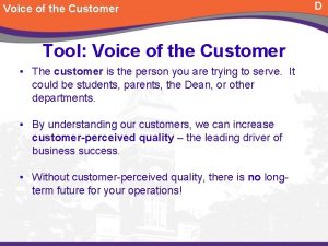 Voice of the customer tools