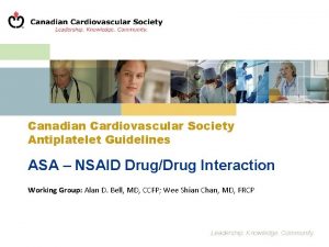 Canadian Cardiovascular Society Antiplatelet Guidelines ASA NSAID DrugDrug