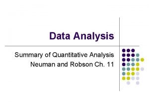 Data Analysis Summary of Quantitative Analysis Neuman and