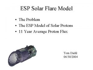 ESP Solar Flare Model The Problem The ESP