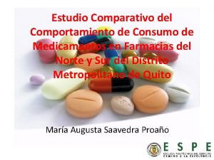 Estudio Comparativo del Comportamiento de Consumo de Medicamentos