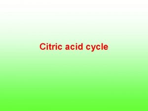 Citric acid cycle definition