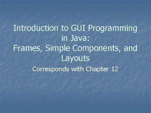 Java gui basics