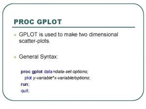 Proc gplot