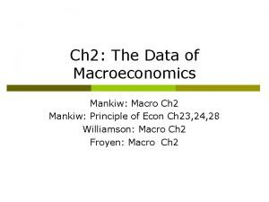 Ch 2 The Data of Macroeconomics Mankiw Macro