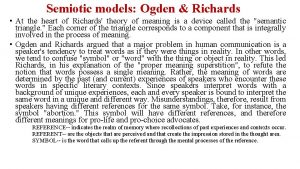 Ogden richards semiotic triangle