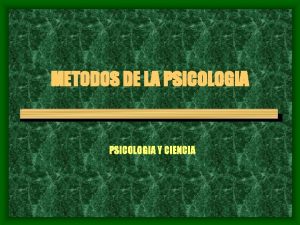 Metodos de la psicologia