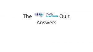 The Answers Quiz 1 Sports day In a