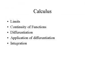 Application of limits and continuity Application of limits and continuity