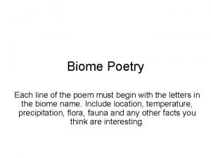 Biome poem examples