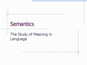 Componential theory of meaning Componential theory of meaning