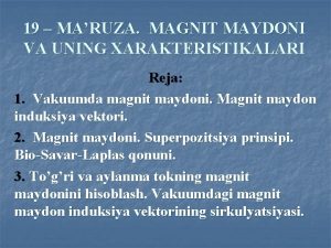 Magnit maydon induksiyasi birligi