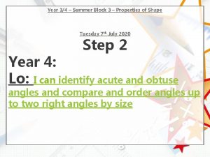 Year 34 Summer Block 3 Properties of Shape