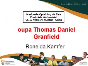 Nasionale Opleiding vir Tale Provinsiale Werkswinkel Gr 12