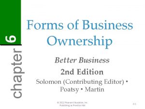 6 chapter Forms of Business Ownership Better Business