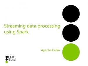 Streaming data processing using Spark Apache kafka Agenda