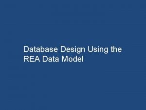 The rea data model