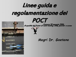 Linee guida poct Linee guida poct
