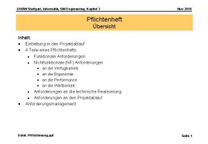 DHBW Stuttgart Informatik SWEngineering Kapitel 3 Nov 2010