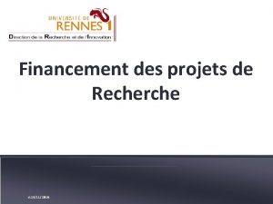 Financement des projets de Recherche v 24112016 Cartographie