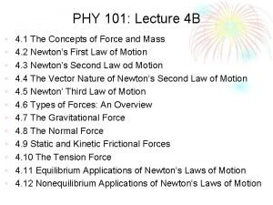 PHY 101 Lecture 4 B 4 1 The