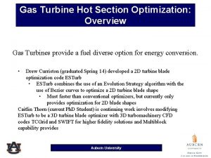 Gas Turbine Hot Section Optimization Overview Gas Turbines