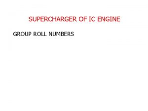 Supercharging of ic engine