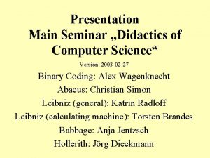 Presentation computer science