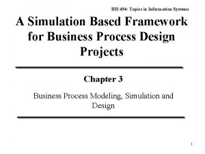 BIS 494 Topics in Information Systems A Simulation