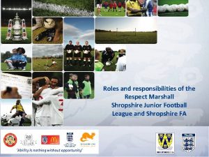 Roles and responsibilities of the Respect Marshall Shropshire