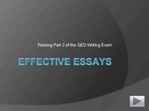 Ged essay examples