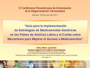 IV Conferencia Panamericana de Armonizacin de la Reglamentacin