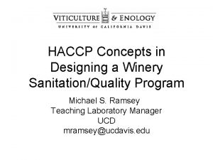 Haccp for wine production