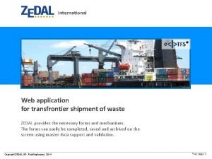 international Web application for transfrontier shipment of waste