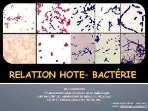 Relation hote bacterie