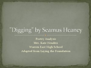 Digging by seamus heaney summary