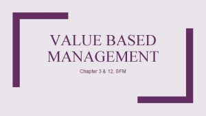 Mckinsey approach value based management