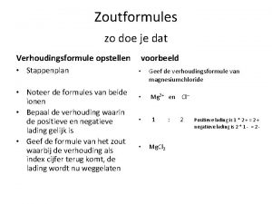 Zoutformules