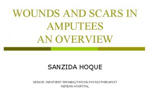 WOUNDS AND SCARS IN AMPUTEES AN OVERVIEW SANZIDA