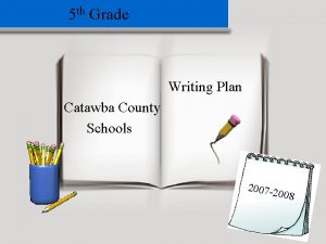 5 th Grade Writing Plan Catawba County Schools