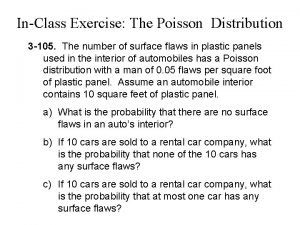 InClass Exercise The Poisson Distribution 3 105 The
