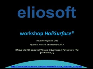 workshop Holi Surface Dove Portogruaro VE Quando venerd