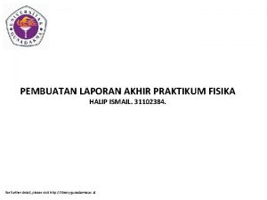 Laporan akhir praktikum fisika