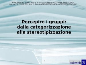 Boca Bocchiaro Scaffidi Abbate Introduzione alla psicologia sociale