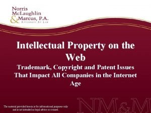 Intellectual Property on the Web Trademark Copyright and