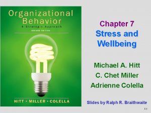 Chapter 7 Stress and Wellbeing Michael A Hitt
