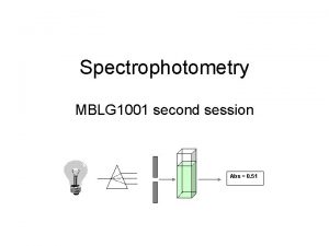 Spectrophotometry MBLG 1001 second session Abs 0 51