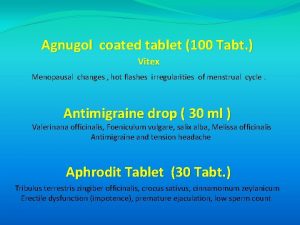 Agnugol tablet