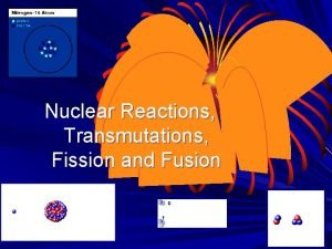 Nuclear Reactions Transmutations Fission and Fusion Natural transmutation